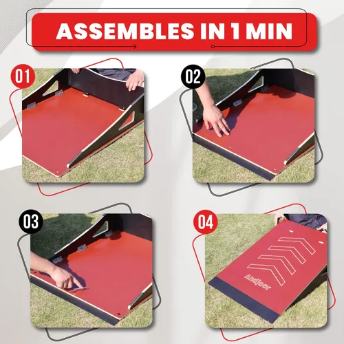 Miniatura 7 de Rampa de salto para niños para patineta, bicicleta, scooter, BMX, auto RC y moto de cross, 34.37 pulgadas, color rojo
