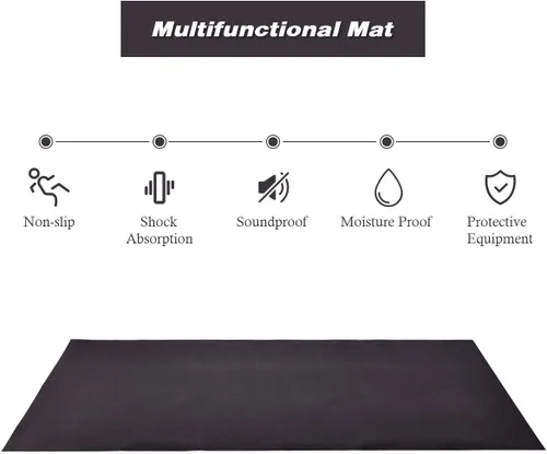 Miniatura 2 de Goplus Alfombrilla gruesa para caminadora para suelos de madera dura, PVC impermeable de alta densidad, almohadilla protectora de suelo