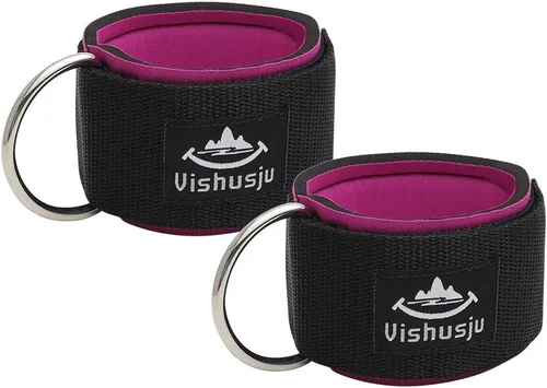 Correas de tobillo para muñeca, 0.217 in, acolchado de neopreno, anillo en D grande para máquinas de cable, fitness, piernas y ejercicio, accesorio