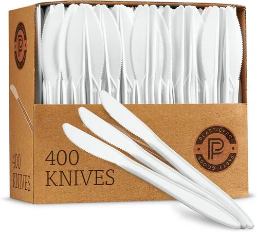 Miniatura 9 de Plasticpro Cubiertos 400 tenedores de plástico desechables blancos de peso medio