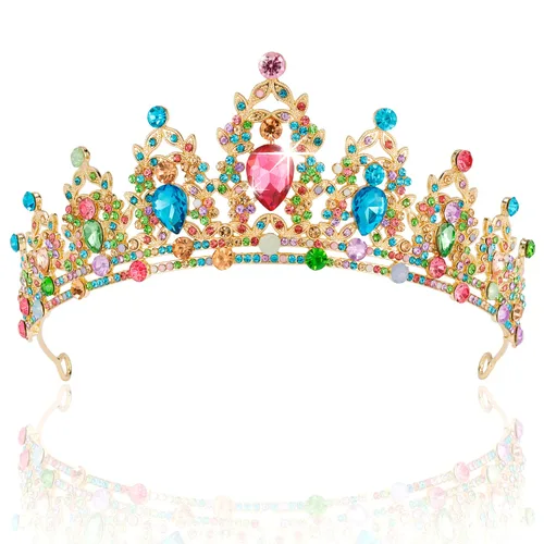 Miniatura 8 de SuPoo Tiaras de Corona de Plata para Mujeres, Tiaras de Cumpleaños, Coronas de Cristal para Mujeres, Tiara de Reina, Diadema de Rhinestone