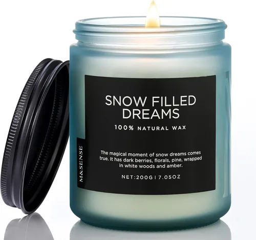 Miniatura 23 de M&SENSE Ode to Winter - Vela perfumada para el hogar, cera de soja natural, mecha de algodón, aroma de invierno, 7.05 onzas hasta 50 horas de tiempo