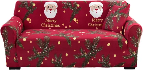 Fundas para sillas de Navidad, funda de sofá de 3 plazas, protector de muebles, funda de sofá impresa digital de Navidad, decoración de vacaciones,