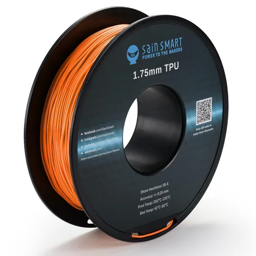 Miniatura 9 de Bobina de filamentos para impresoras 3D SainSmart, 0.06 pulgadas, flexible, TPU, 1,7 libras, Negro, 1