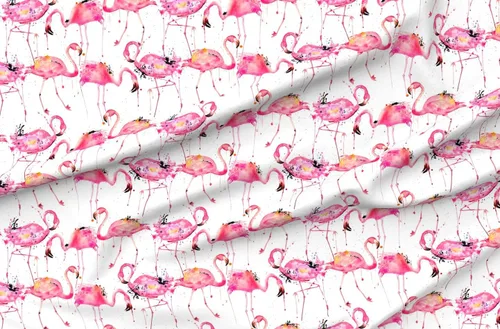 Miniatura 4 de Spoonflower Tela a gran escala, rosa, flamencos, acuarela, tropical, pájaro, animal, impreso en tela de gasa Fat Quarter - Costura de ropa de moda