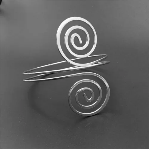 Miniatura 3 de OCTCHOCO - Brazalete de metal martillado de Egipto con forma de remolino