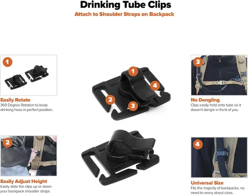 Miniatura 3 de Bolsa térmica aislada y clips gratis para sostener el tubo de beber. Se adapta a vejigas de agua de hidratación de 2 litros y 3 litros. Mantiene