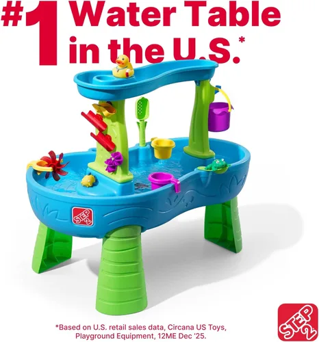 Miniatura 3 de Step2 Parque infantil con estanque de baño Splash Pond, juego sensorial de agua y arena para niños, juguetes de verano al aire libre, 13 piezas