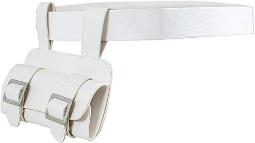 Miniatura 3 de Cinturón de Halloween para adultos Kimetsu no Yaiba Anime PU Prop Cosplay Cinturón con cubierta de cuchillo blanco, Blanco