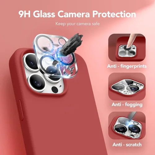 Miniatura 926 de GONEZ Funda de silicona para iPhone 15 Pro Max, compatible con Magsafe, protector de cámara + protector de pantalla, forro de microfibra suave