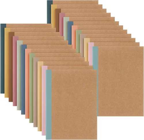 Miniatura 9 de Harloon A5 Composition Notebook Journals 8 x 5.75 in College Ruled Kraft Notebooks with Rainbow Spines Small Lined Composition Book for Office