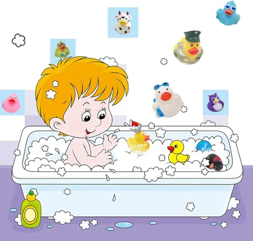 Miniatura 6 de XY-WQ Rubber Duck - Paquete de 50 juguetes de baño surtidos para Jeeps, pato flotante a granel de 2.3 pulgadas para niños, accesorios para baby