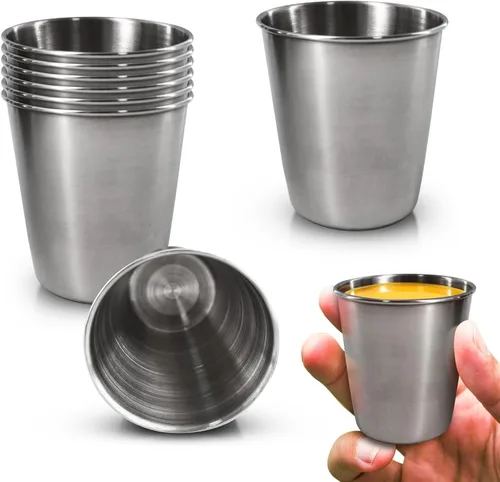 Miniatura 10 de Vasos de chupito de acero inoxidable de 1.0 fl oz/1 oz – Paquete de 15 vasos de chupito de metal irrompibles con elegante acabado pulido