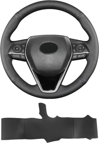 Miniatura 6 de Funda de volante cosida a mano, compatible con Toyota RAV4 SUV 2019-2024 / Avalon 2019-2022 / Camry 2018-2024 / Corolla 2020-2025, funda de cuero