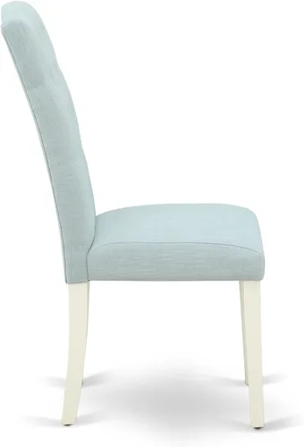 Miniatura 7 de East West Furniture ANCE3-LWH-15 - Juego de mesa de comedor moderno de 3 piezas que contiene una mesa de cocina redonda con pedestal y 2 sillas