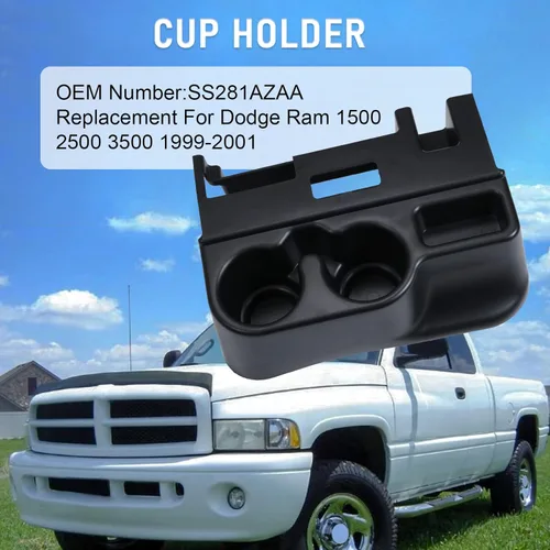 Miniatura 4 de DICMIC Soporte para vasos tipo prensa para consola central para 1999-2001 Dodge Ram 1500 2500 3500 Reemplaza # SS281AZAA
