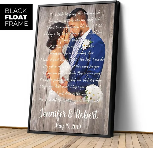 Miniatura 5 de Awesometik Letra de canción de boda con retrato personalizado de foto personalizada Primera danza canción favorita 1er aniversario renovación