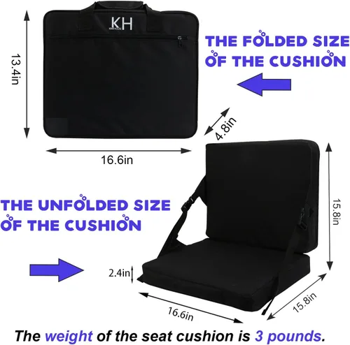 Miniatura 3 de Indoor & Outdoor Folding Chair Cushion Without Back Support, Foldable Portable Stadium Seat,Chair Cushion for Sports Events, Outing