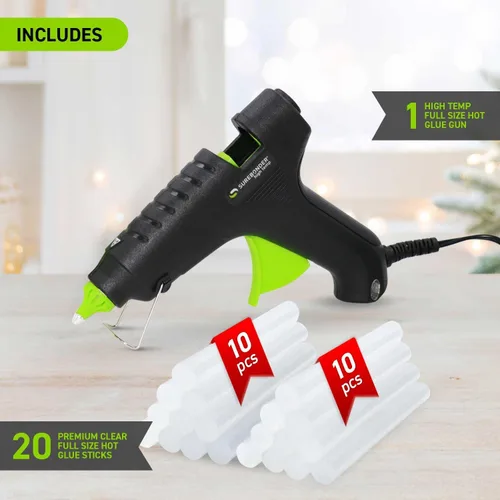 Miniatura 2 de Surebonder Kit de pistola de pegamento caliente de alta temperatura con 20 barras de pegamento multiusos de tamaño completo incluidas, perfecto