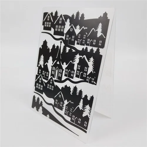 Miniatura 4 de DzIxY Carpetas en relieve de plástico para árbol de casas para tarjetas suministros de bricolaje papel 3D plantillas de álbumes de recortes álbum 33