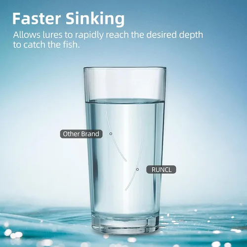 Miniatura 3 de RUNCL Línea de Pesca de Fluorocarbono, Línea Líder PowerFluoro Clear Ice para Pesca - Prácticamente Invisible, Hundimiento Más Rápido, Sensibilidad