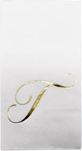 Miniatura 21 de Gift Boutique 100 Servilletas Doradas con Monograma para Invitados Letra B Paquete de Papel Desechable Elegante de Lámina Dorada Metálica Servilleta