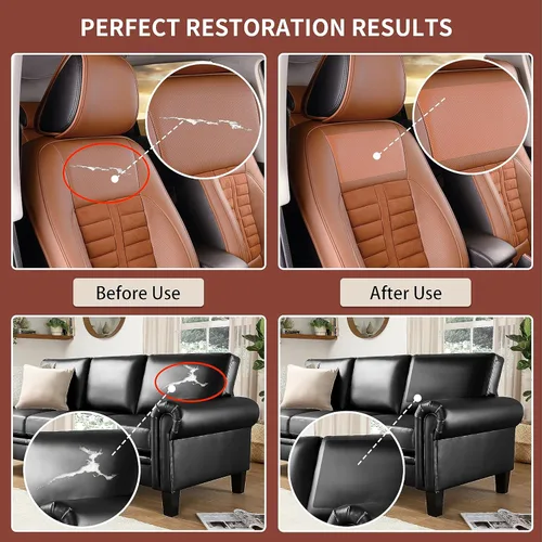Miniatura 5 de Kit de Cinta de Parche para Reparación de Cuero, Reparación de Cuero Autoadhesiva para Muebles, Sofá, Sillón, Asientos de Automóvil, Silla
