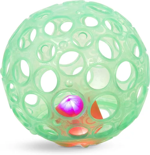 B. toys – Sonajero sensorial con luz para bebé – Bola texturizada con agujeros – Luces brillantes y sonajero – Para bebés y niños pequeños – Agarrar
