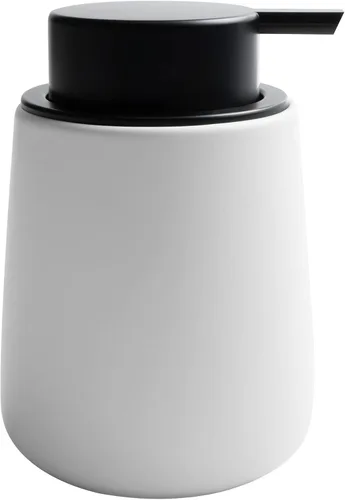 Dispensador de jabón de cerámica con bomba fácil de prensar, dispensador de líquido de loción de manos para champú, baño, cocina, 12 onzas, blanco y