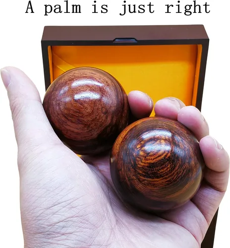 Miniatura 4 de Bolas de Baoding de 2 pulgadas para ejercicios de salud chinos, bolas de estrés de palisandro