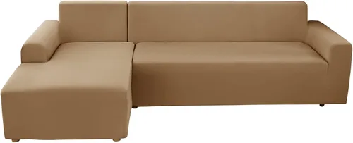 Miniatura 19 de Fundas de sofá modulares en forma de L, 2 fundas elásticas antideslizantes para sofá de 3 + 3 plazas, funda de sofá con fundas de almohada