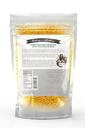 Miniatura 8 de Jiva Organic Toor Dal Kori, Unoily, Madhi Bolsa de 4 libras, guisantes indios de paloma partidos, sin OMG, vegano