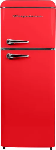 Miniatura 9 de Frigidaire, Refrigerador RETRO de 2 puertas tamaño apartamento con congelador superior, asas cromadas, 7.5 pies cúbicos, VERDE