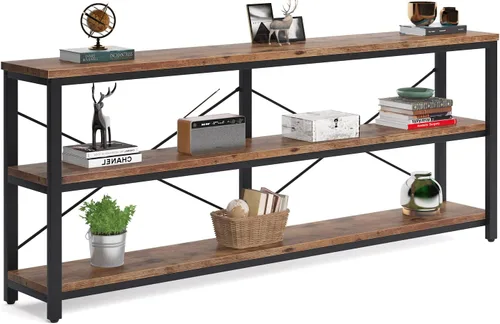 Miniatura 7 de Tribesigns Mesas de sofá de 71 pulgadas, mesa de sofá extralarga, mesa de consola larga angosta, mesa de entrada, mesa de sofá con estantes