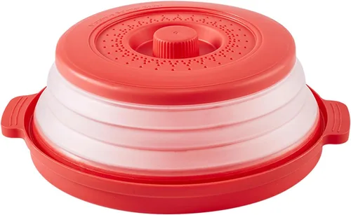 Miniatura 8 de Cubierta plegable para salpicaduras de microondas para alimentos con alfombrillas de silicona, 10.2 pulgadas, apta para lavavajillas, cubierta