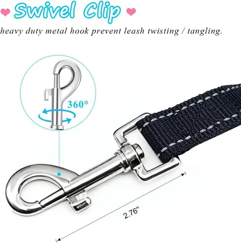 Miniatura 3 de Correa elástica reflectante de 5 a 7 pies, sin tirones para absorción de impactos, correa elástica de nailon para perros pequeños y medianos/gatos