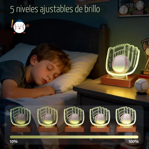 Miniatura 2 de CoolGift Mart Soporte de exhibición de guantes de béisbol con luz