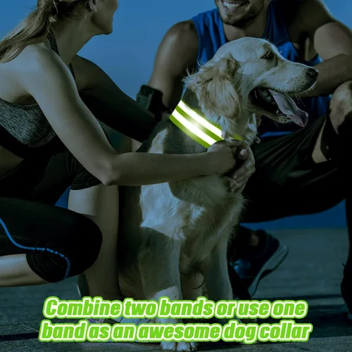 Miniatura 4 de 150 bandas reflectantes para el brazo para caminar por la noche, banda de tobillo reflectante para corredores, muñequera reflectante, ciclismo