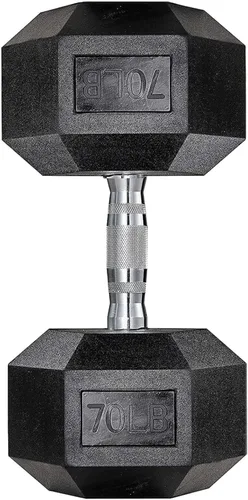 Miniatura 10 de LIFERUN Mancuerna individual de hierro fundido con revestimiento de goma, peso libre de mancuernas hexagonales, 30-85 libras