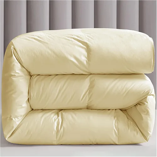 Miniatura 11 de ZTGL Lujoso edredón acolchado de plumas de ganso blanco, funda 100% algodón, hipoalergénica, edredón de plumas de ganso, calidez sin peso, para Gris