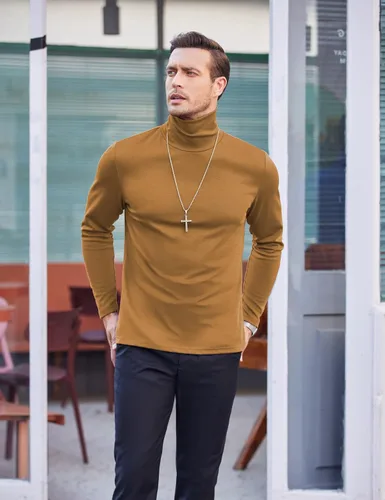 Miniatura 8 de COOFANDY Men's Slim Fit Basic Turtleneck Long Sleeve Lightweight Pullover Sweaters Casual Knitted Tops