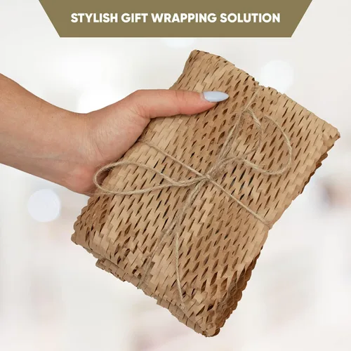 Miniatura 5 de Papel de embalaje de panal de 12 x 100 pies para suministros de mudanza con 24 calcomanías frágiles y cordel de yute de 100 pies.