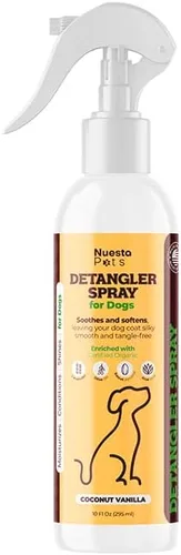 Spray desenredante y acondicionador para mascotas para perros | Reduce el desprendimiento, elimina enredos y calma la piel sensible | Hidratante