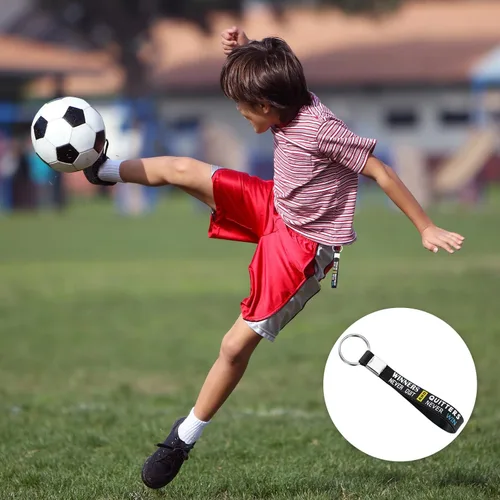 Miniatura 4 de MTLEE 12 llaveros de fútbol a granel con citas motivacionales, llaveros de fútbol para fanáticos de los deportes de equipo, escuela, carnaval