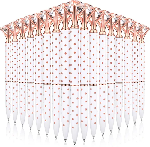 Miniatura 10 de Leinuosen 50 bolígrafos de diamantes a granel con cristal para despedida de soltera, bolígrafos de metal brillante con tinta negra para despedida