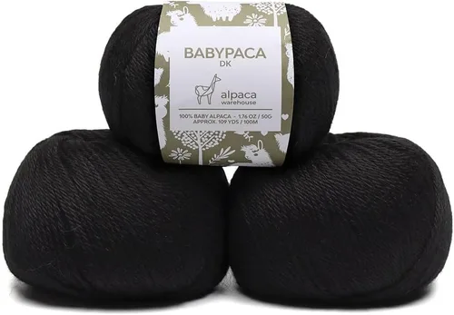 Miniatura 96 de 100% Hilo de Lana de Alpaca Bebé (Juego de 3 Madejas, 150 Gramos) Peso DK - Hecho en Perú - Celestialmente Suave y Perfecto para Tejer y Ganchillo
