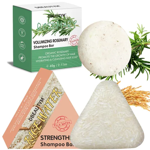 Miniatura 10 de Paquete de 2 barras de champú de romero para el cabello, limpieza profunda para champú jabón de pérdida de cabello del cuero cabelludo, control
