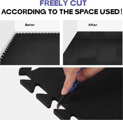 Miniatura 6 de Starfavor Alfombrillas entrelazadas que absorben el sonido, 20 unidades, 11.8 x 11.8 pulgadas, almohadilla acústica antideslizante, antivibración