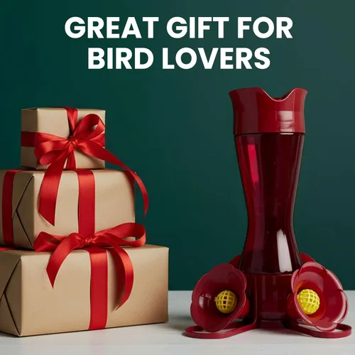 Miniatura 10 de Perky-Pet Comedero rojo para colibríes, diseño de cintura para facilitar la alimentación, comedero para colibríes para exteriores, 403CP, capacidad