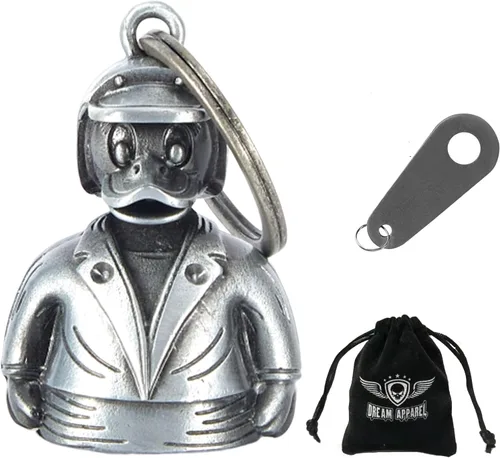 Miniatura 23 de Dream Apparel Campanas de motocicleta para motociclistas, accesorios de campanas pesadas y llavero para la suerte Viaja para vivir